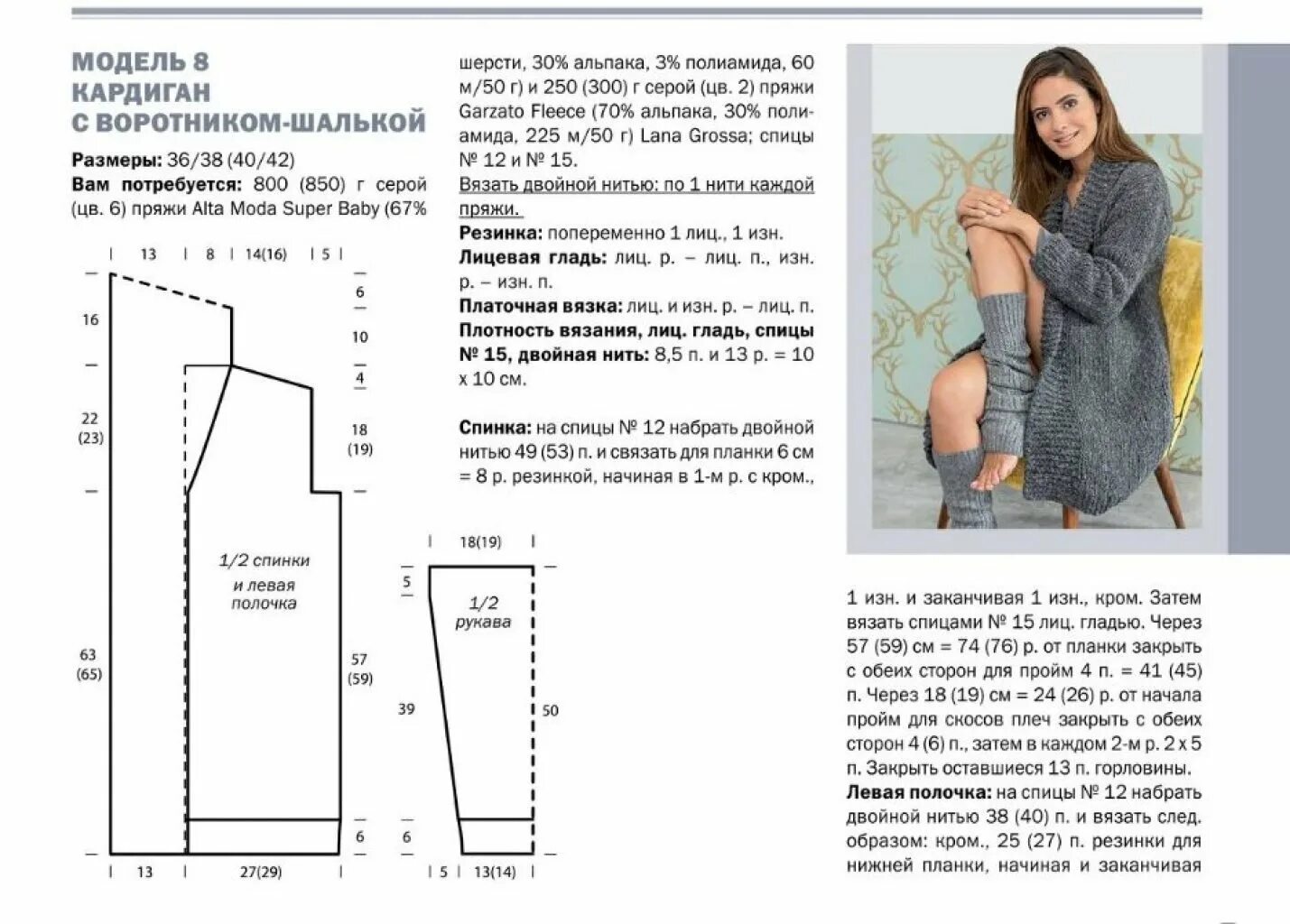 Простой кардиган спицами для начинающих схема Картинки ПЛОТНЫЙ КАРДИГАН СХЕМА