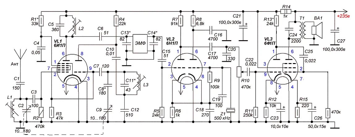Простой ламповый трансивер своими руками схема SSB супергетеродин на диапазон 80м. Меандр радиолюбитель Дзен