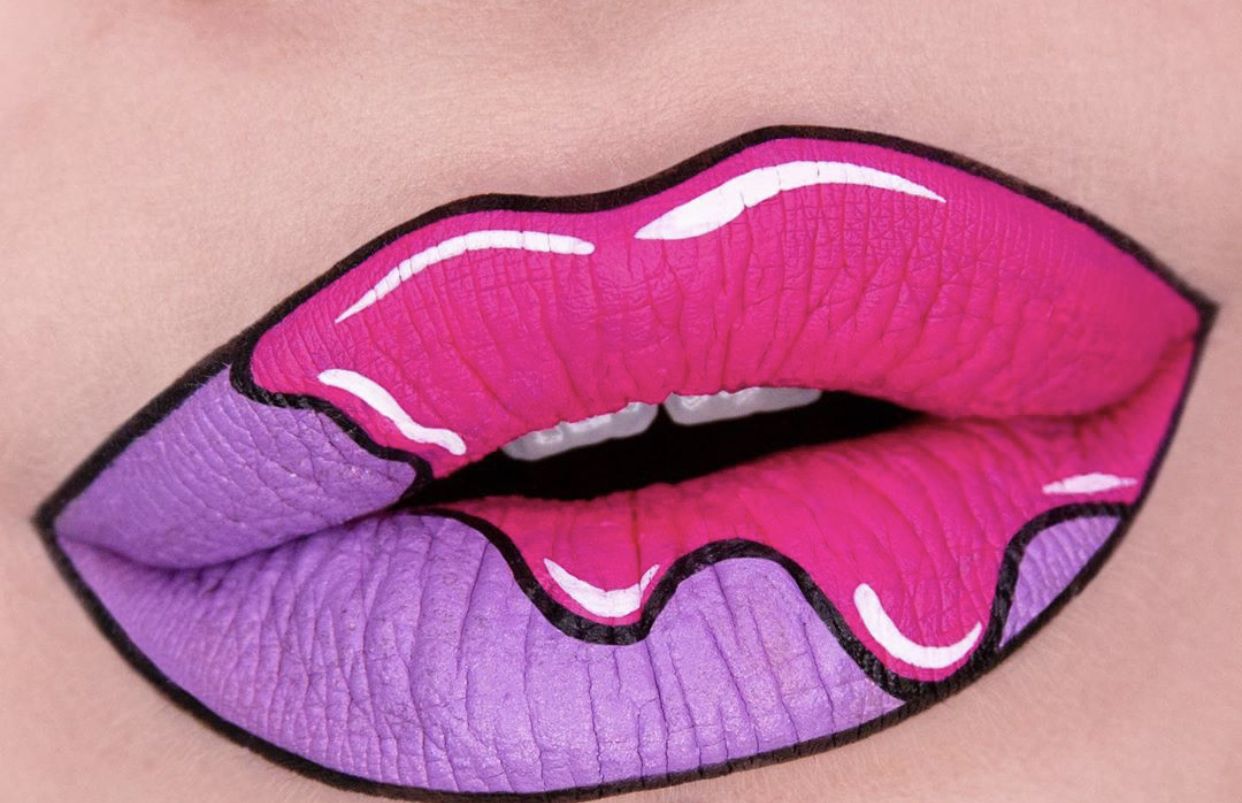 Простой макияж губ Pin on Lipstick Pop art makeup, Lip art makeup, Lip art