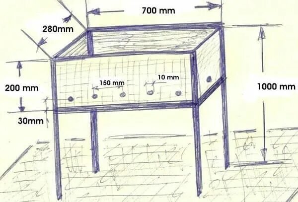 Простой мангал своими руками чертежи Размеры мангала около 30 см шириной, и длиной максимум до 130 см Переносные манг