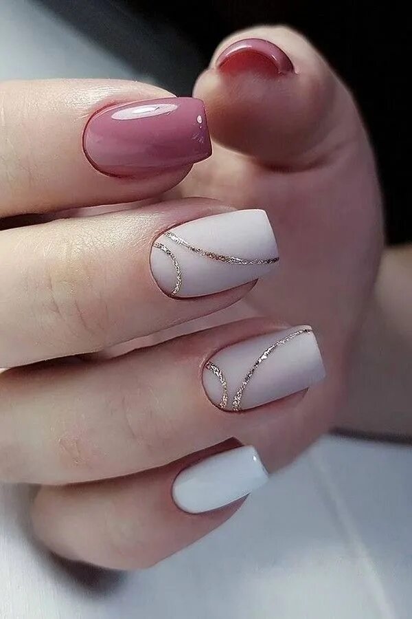 Простой маникюр квадратной формы ❤ Top 30 Wedding Nail Art Design Ideas 2024 - Hi Miss Puff Nail art wedding, Nai