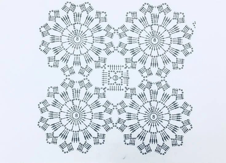 Простой мотив крючком схемы и описание Схема крючком Цветочки Crochet diagram, Crochet motif, Crochet stitches patterns