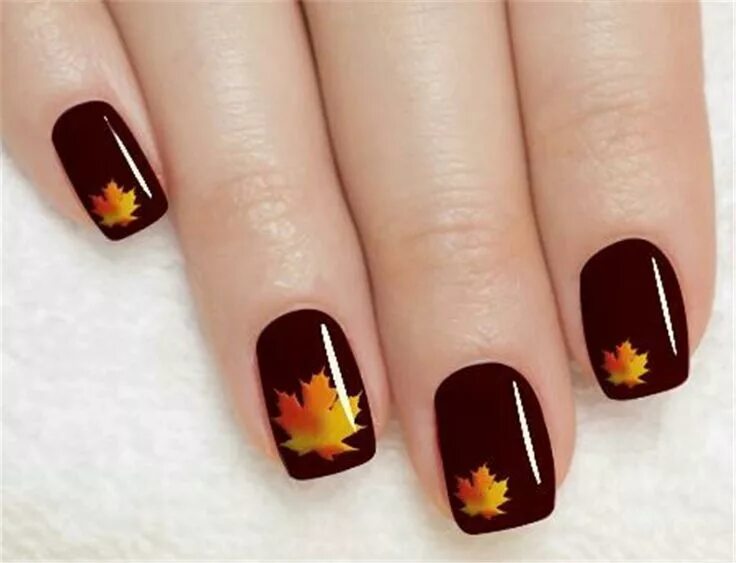 Простой осенний маникюр на короткие ногти Pin by Stefanie Polka on Nails (fall) Thanksgiving nail art, Thanksgiving nails,