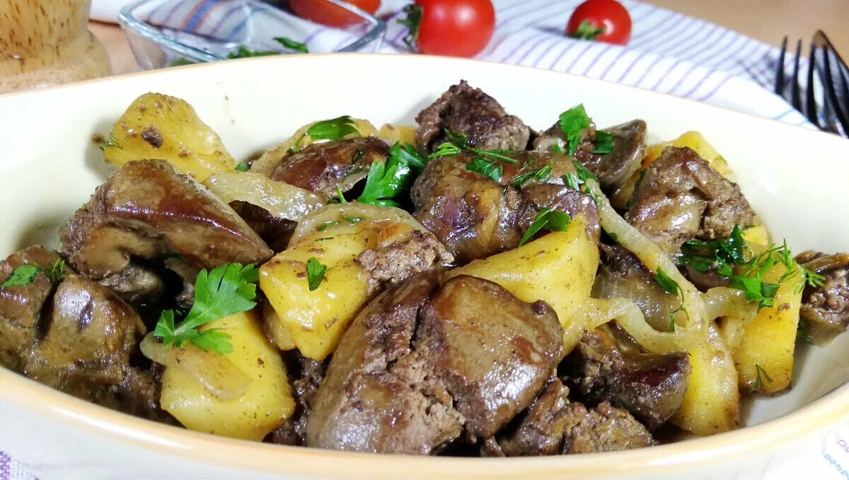 Простой рецепт куриной печени фото Простой рецепт блюда с куриной печенью: Пальчики оближешь. Дзен