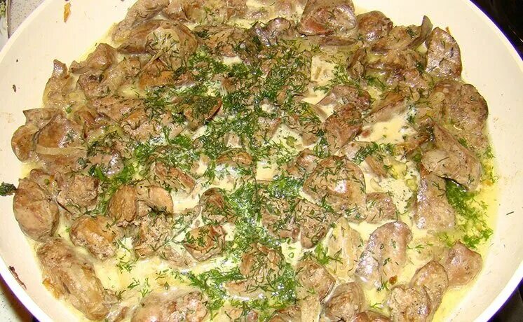 Простой рецепт куриной печени фото Жаренная куриная печень в сметане с лучком! Почувствуй вкус! Дзен