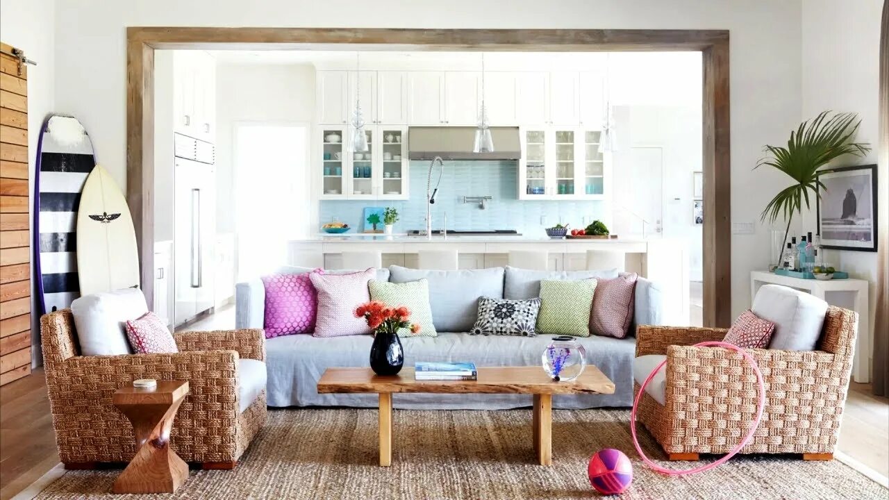 Простой стиль интерьера 40+ Beach Style Living Room Ideas - YouTube