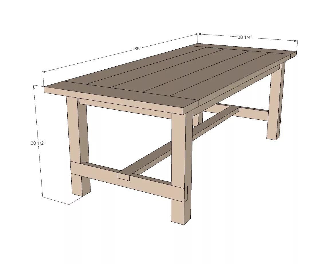 Простой стол своими руками фото Farmhouse Table - Updated Pocket Hole Plans Farmhouse table plans, Build a farmh