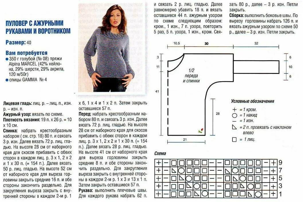 Простой свитер спицами для начинающих схемы Картинки ВЯЗАНЫЕ ДЖЕМПЕРЫ СО СХЕМАМИ