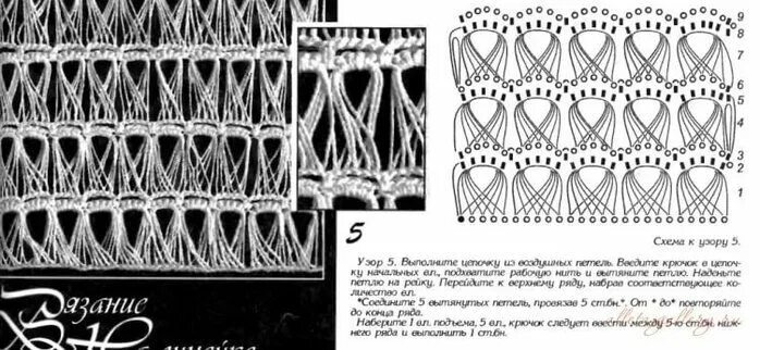 Простой узор с вытянутыми петлями спицами схема i (700x322, 76Kb) Картинки, Узоры, Спица