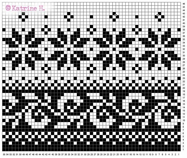 Простой жаккард спицами схемы Strikkemønster Fair isle knitting patterns, Knitting patterns, Knitting charts