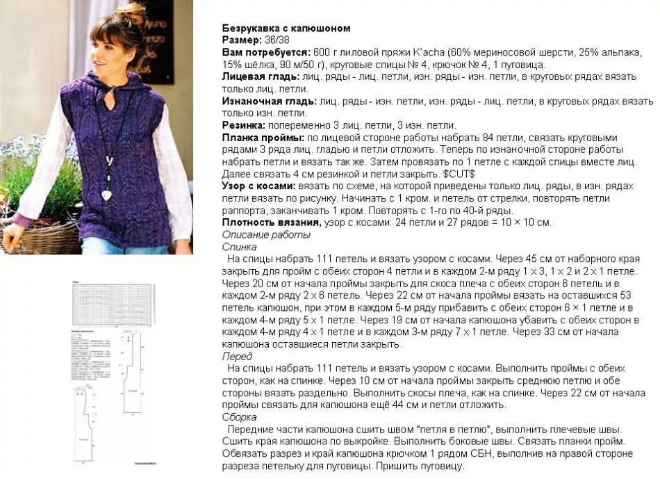 Простой жилет вязаный спицами схема и описание Картинки ВЯЗАНЫЕ ЖИЛЕТКИ ДЛЯ ЖЕНЩИН СПИЦАМИ С ОПИСАНИЕМ