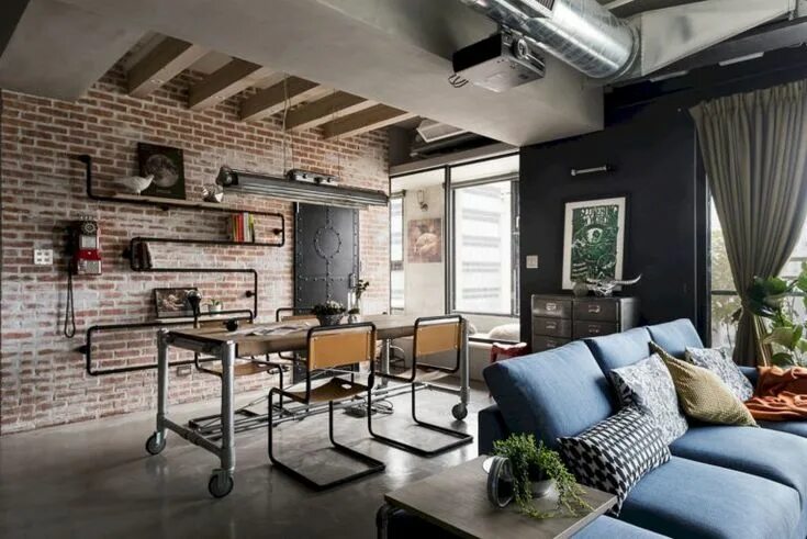 Пространства в стиле лофт Recall Casa: The Residential of A Couple with Industrial Style and Vintage Inter