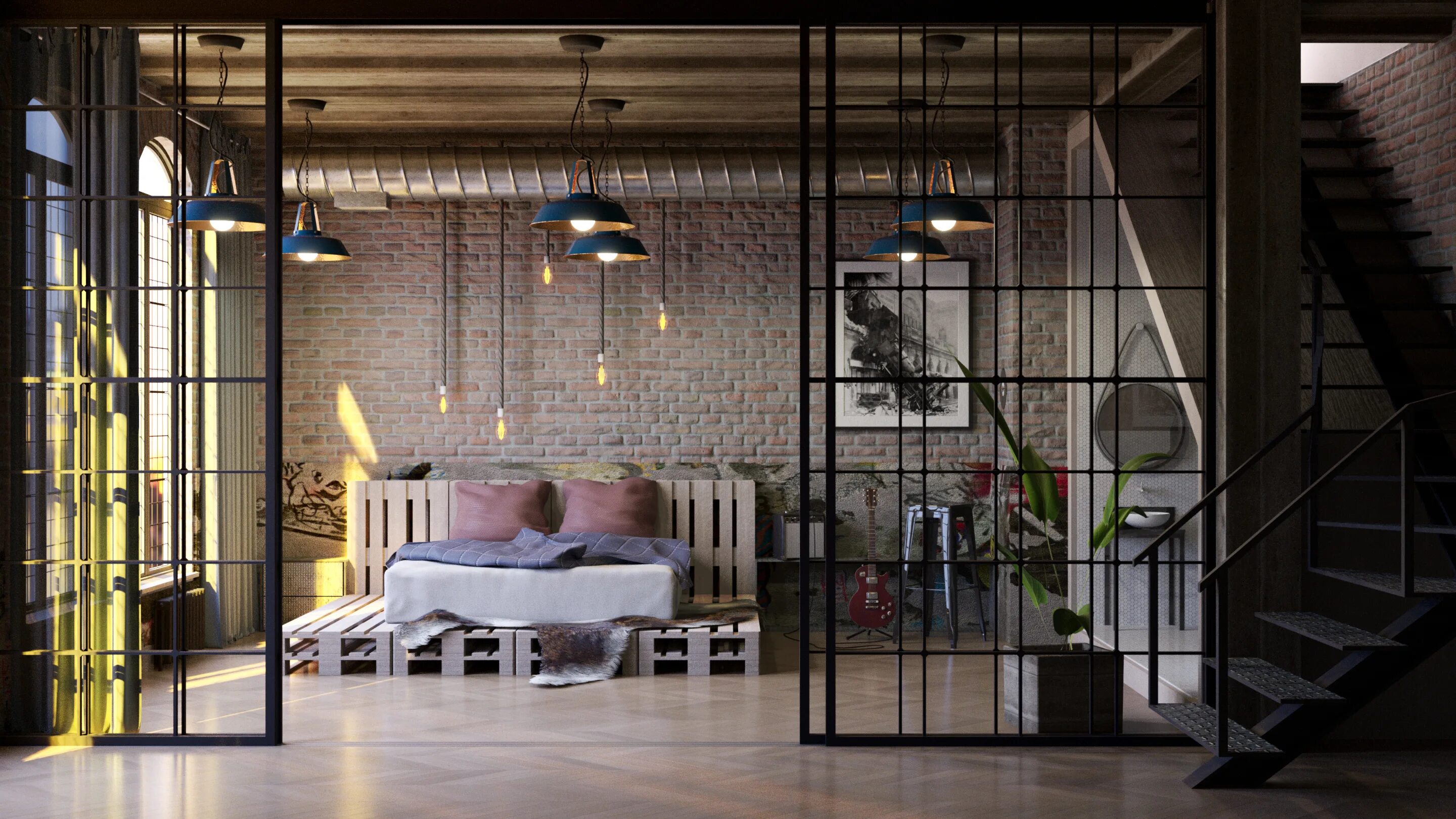 Пространства в стиле лофт NY loft bedroom - #6 by garagefarm - Works in Progress - Blender Artists Communi