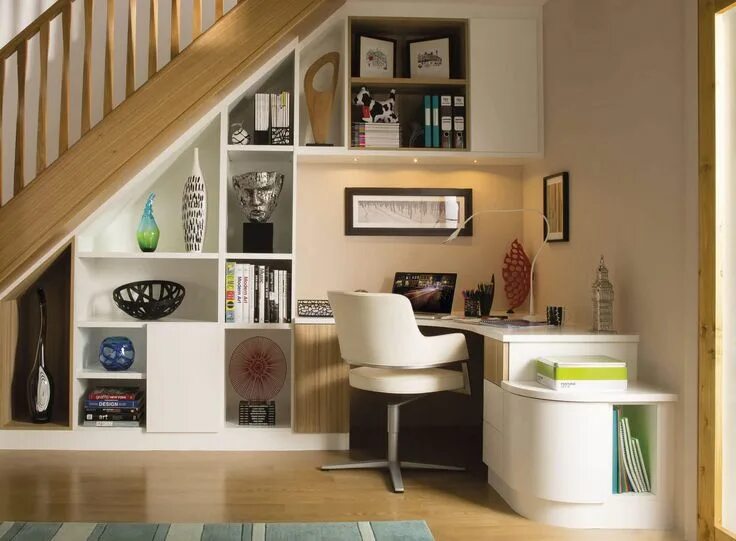 Пространство под лестницей в частном доме фото Under Stairs Storage Stylish Under Stair Study Neville Johnson Meuble sous escal