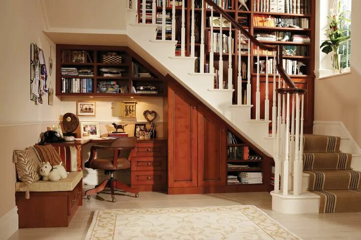 Пространство под лестницей в частном доме фото 23 nifty under stairs storage solutions Under stairs, Traditional home offices, 