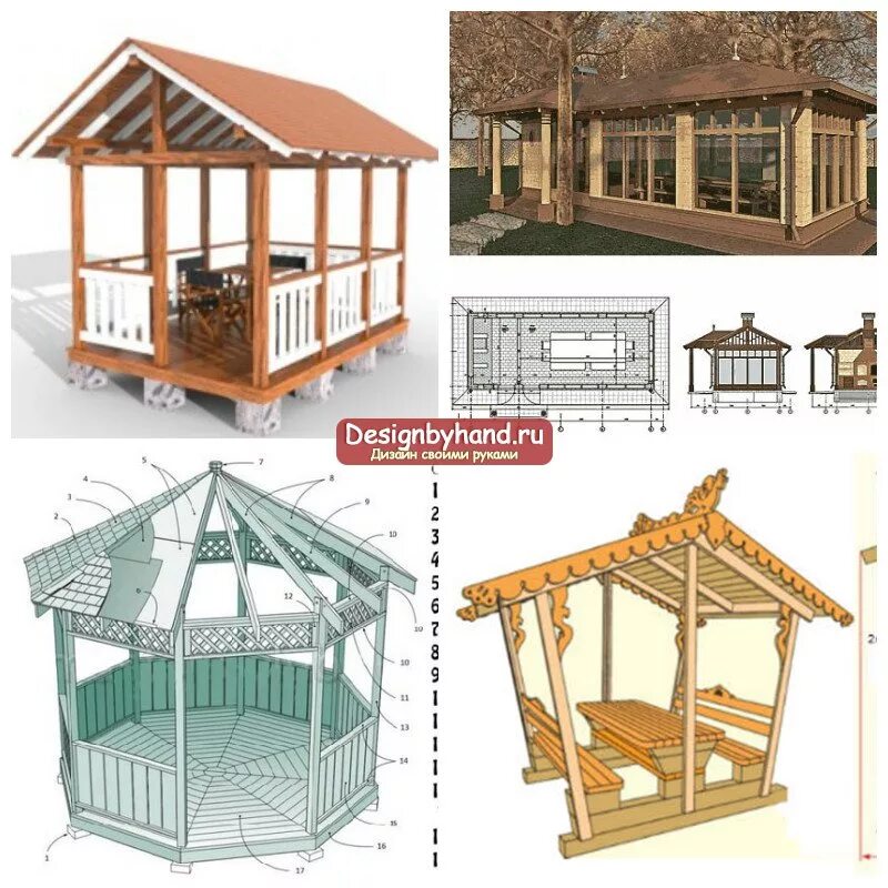 Простые беседки фото чертежами Деревянные беседки для дачи (57 фото): садовые и дачные постройки из дерева, раз