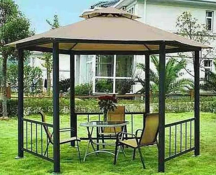 Простые беседки из металла фото Беседки из металла своими руками 100 фото Patio gazebo, Gazebo plans, Garden gaz