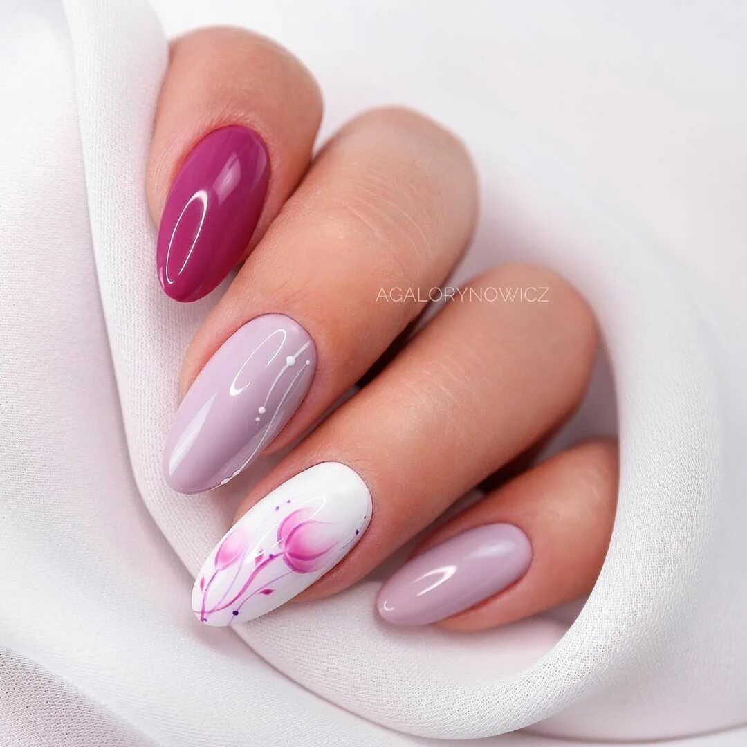 Простые дизайны маникюра 2024 Стильные идеи маникюра - Фото OK.RU Gel nails, Pretty nail art designs, Almond n