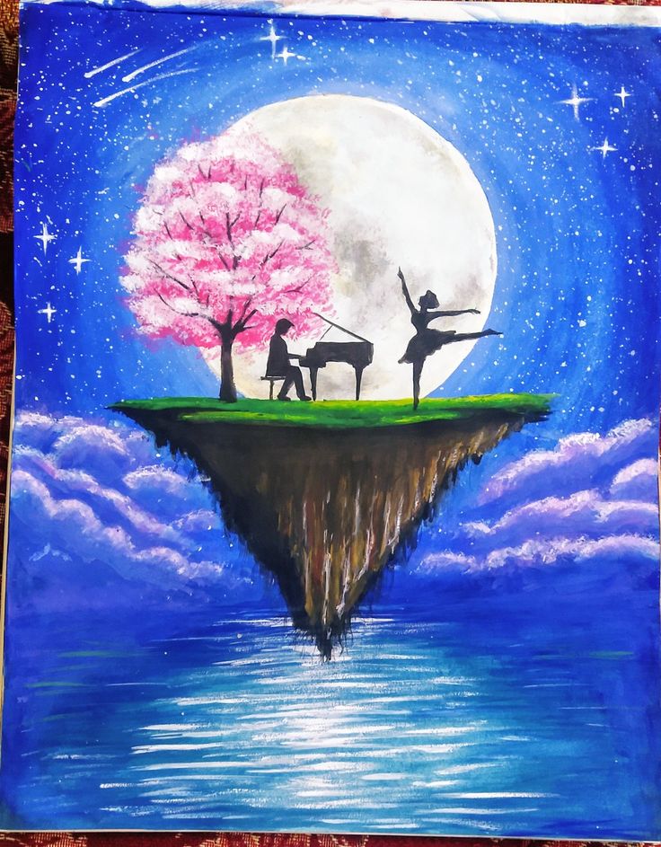 Простые картины фото Moon dance painting