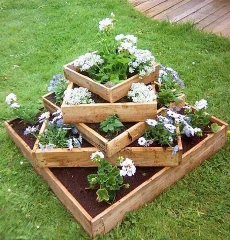 Простые клумбы своими руками на даче Planterindoor Planteroutdoor Planterrustic Planterwooden - Etsy Tiered planter, 