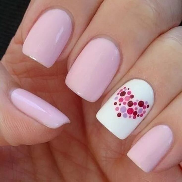 Простые красивые ногти фото 80+ simple nail art with dotting tool (2018) Dots nails, Valentine's day nails, 