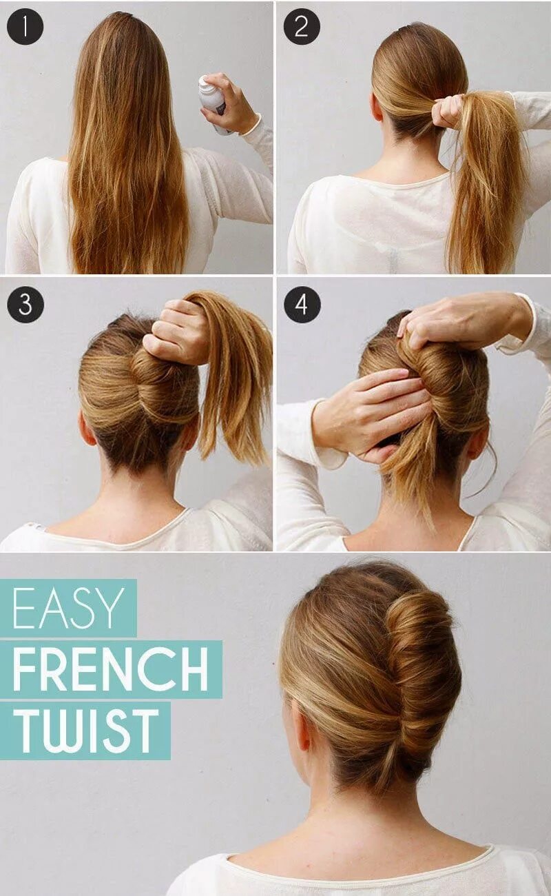 Простые красивые прически за 5 минут Long Hair French Twist Bun in Few Minutes Step By Step Entertainment News, Photo