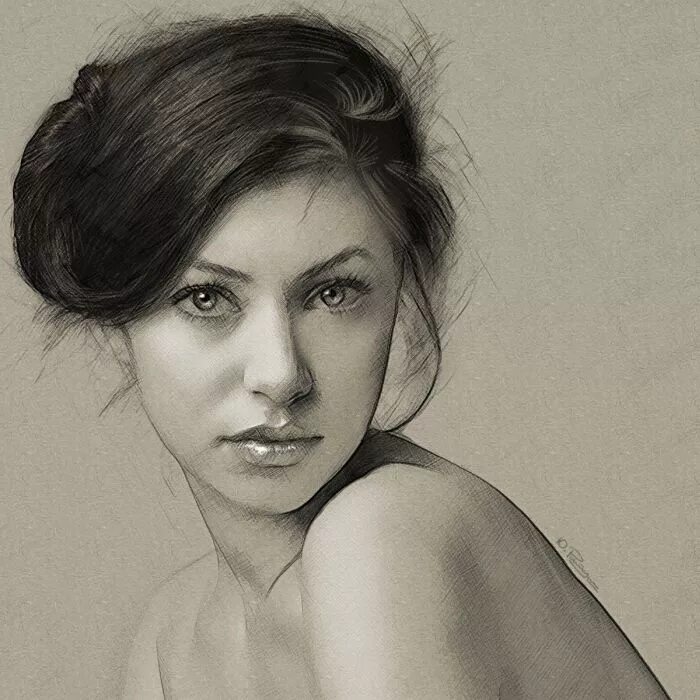 Простые портреты фото digital art by yuriy ratush at Coroflot.com Portrait drawing, Portrait sketches,