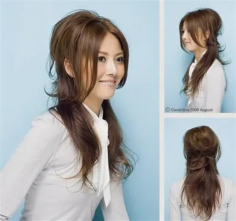 Простые прически с длинной челкой Pin by Lilia Lisaveta on Hair Hair, Hair styles, Long hair styles