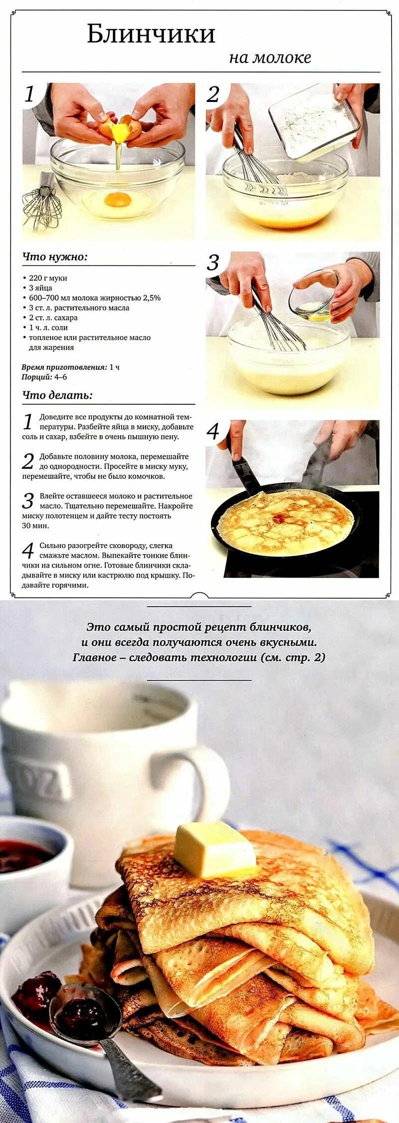 Простые рецепты блинов с фото Блинчики на молоке Питание рецепты, Вкусняшки, Еда