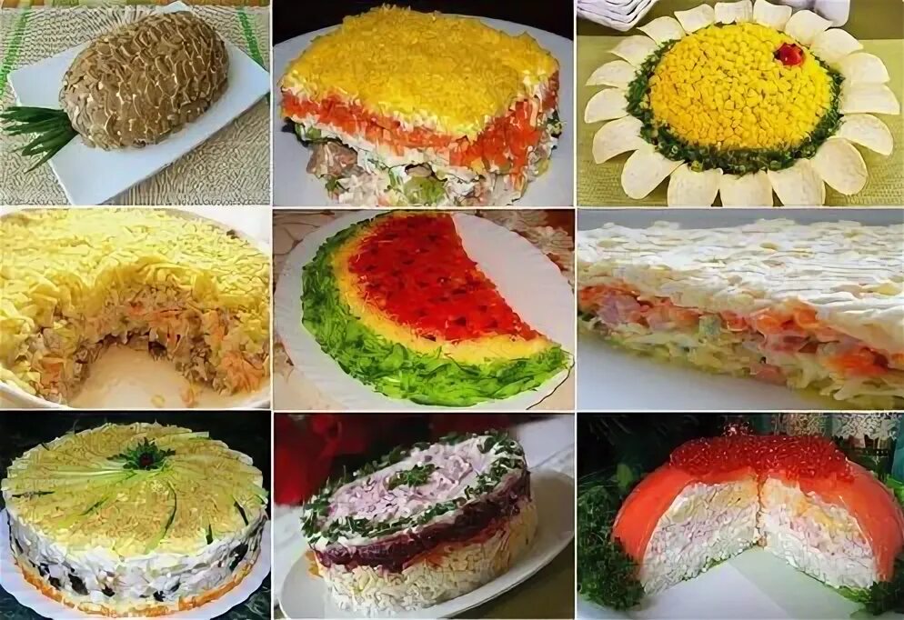 Простые рецепты с фото пошагово красивые Рецепты салатов в 8 марту Food, Russian recipes, Holiday salads