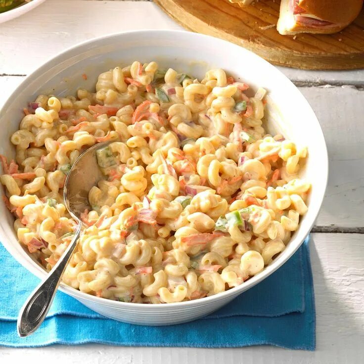 Простые рецепты с макаронами с фото Sweet Macaroni Salad Recipe Sweet macaroni salad recipe, Macaroni salad recipe, 