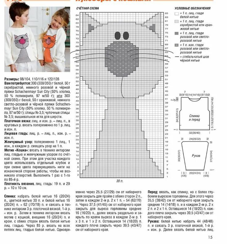 Простые схемы для детей спицами Две кофточки с котами Baby knitting patterns, Knitting patterns free sweater, Ma