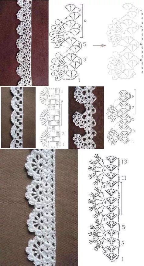 Простые схемы кружева для начинающих крючком Top 10 crochet lace pattern edging ideas and inspiration