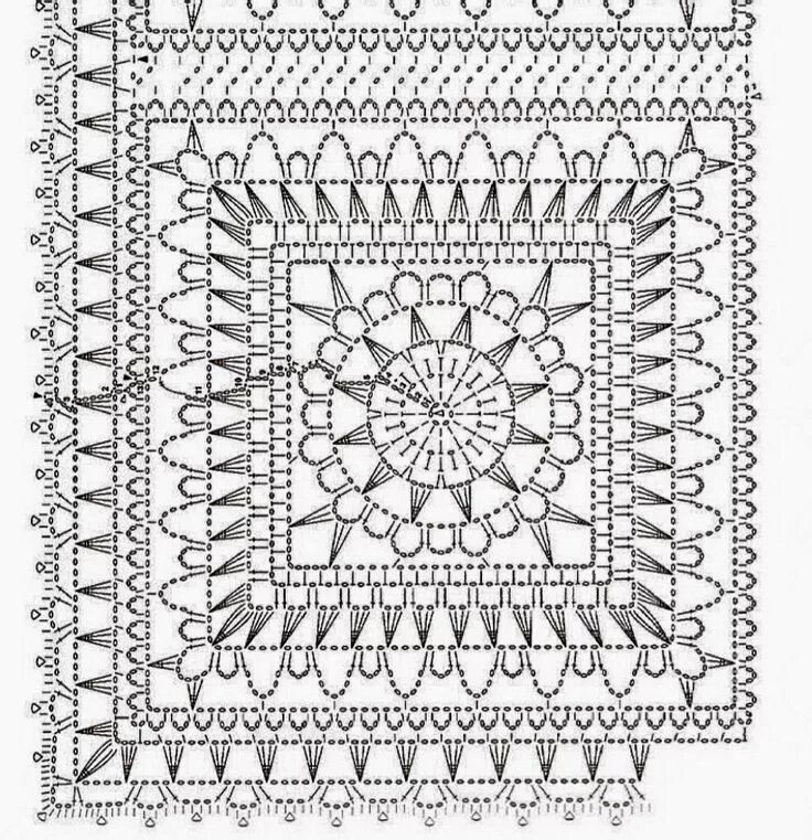 Простые схемы квадратных салфеток крючком Пин на доске квадратные мотивы Рукоделие, Узоры, Салфетки крючком