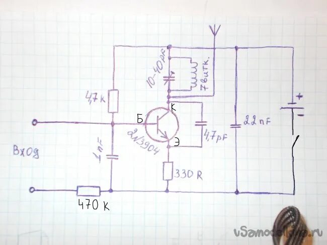 Ответы Mail.ru: схема фм приемника на одном транзисторе