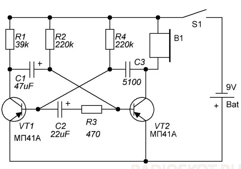Простые схемы самоделок Ответы Mail.ru: Схема электронной канарейки