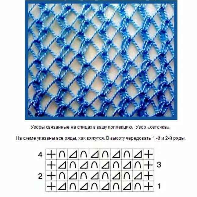 Простые схемы сеточка спицами Фантастически оригинальные узоры "сетка" спицами + схемы Что умею, тем делюсь! Д