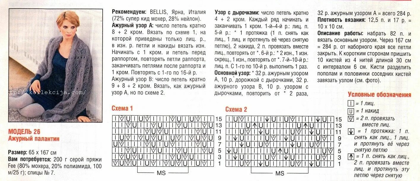 Простые схемы спицами из мохера Палантин спицами ажурный: 19 моделей со схемами, описанием и видео мк для начина