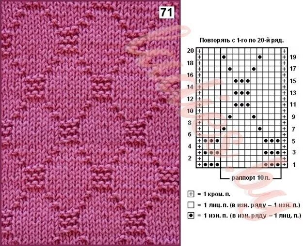 Простые схемы спицами видео Ромбы спицами - простые узоры Ткацкие станки, Виды петель для вязания крючком, В