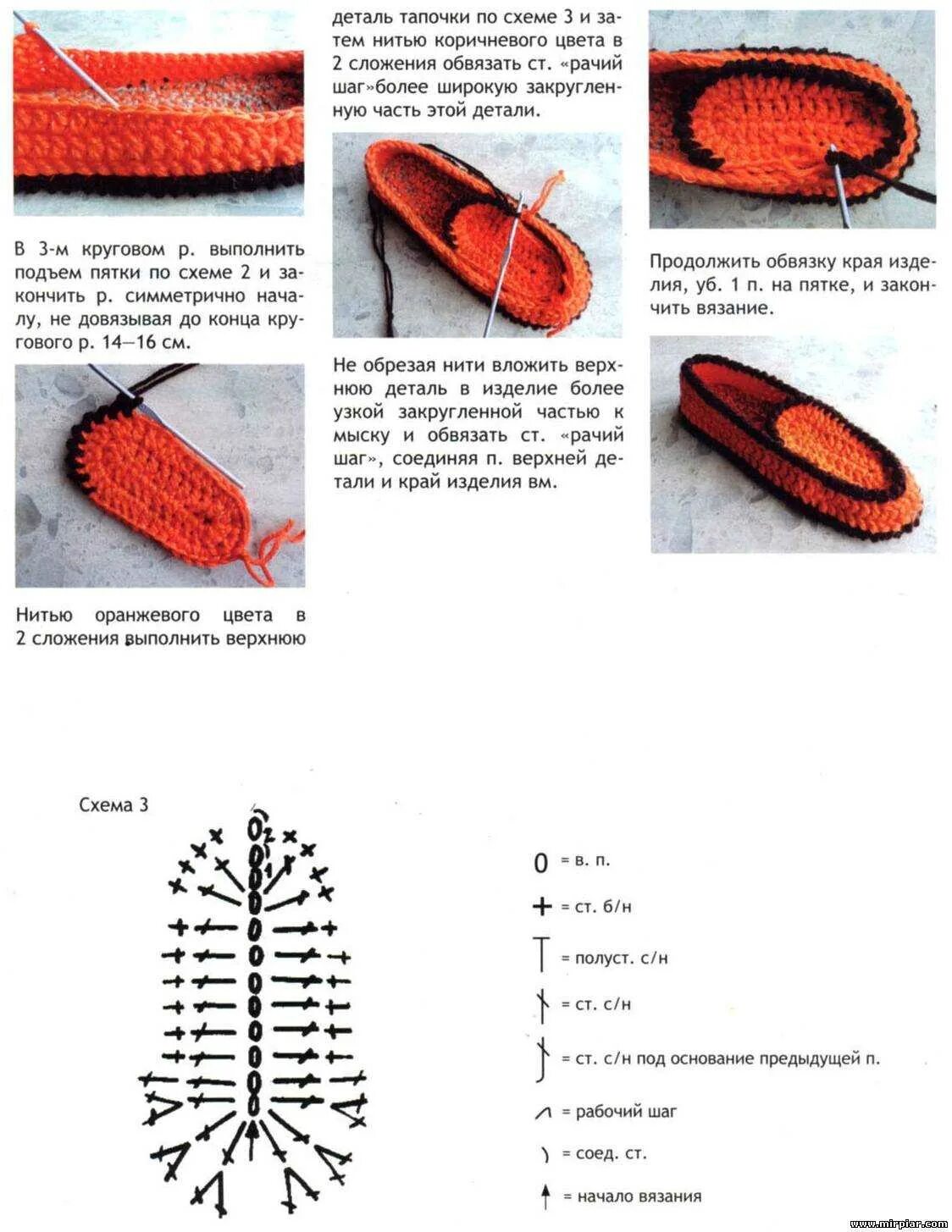 Простые схемы тапочек крючком Просто связать следки крючком для начинающих