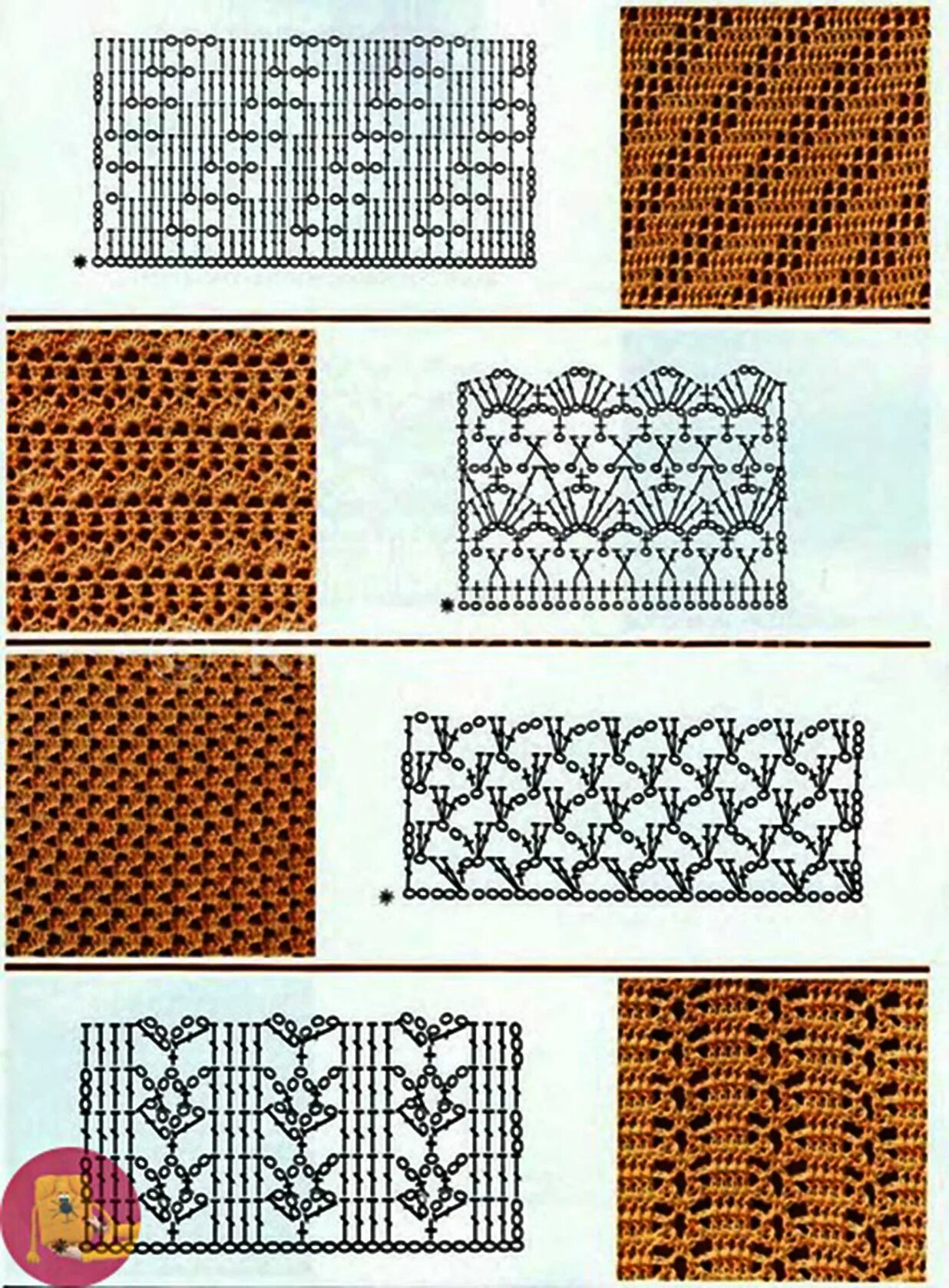 Простые схемы узоров крючком для начинающих Ажурные узоры крючком со схемами 1 Puntos crochet patrones, Patrones, Crochet pa