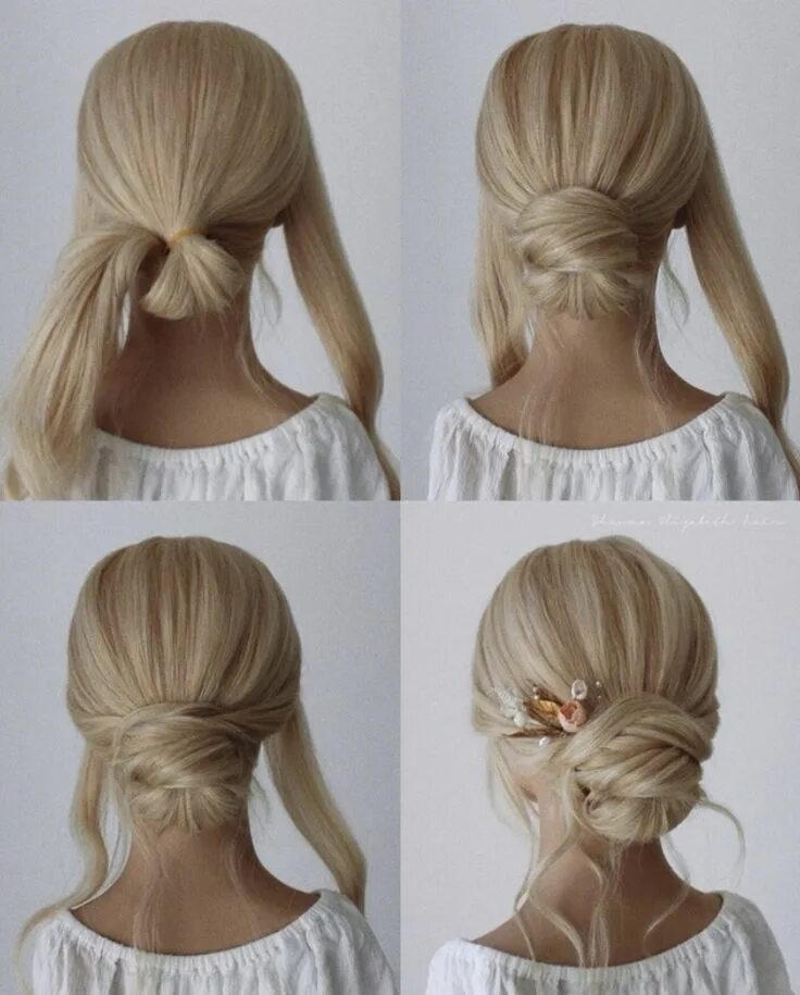 Простые свадебные прически на средние Pin by Mavis Moore on Красивые образы Diy wedding hair, Grad hairstyles, Clip ha