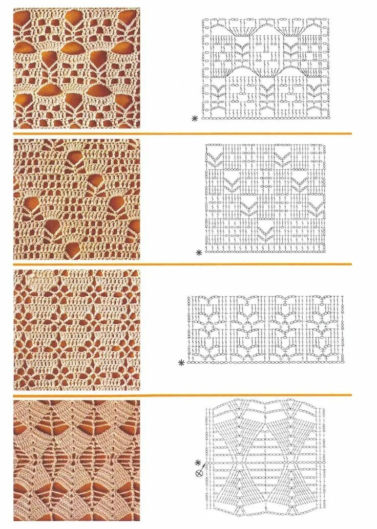 Простые узоры крючком фото схемы Crochet Patterns № 7 Узоры, Схемы вязания крючком, Вязание крючком