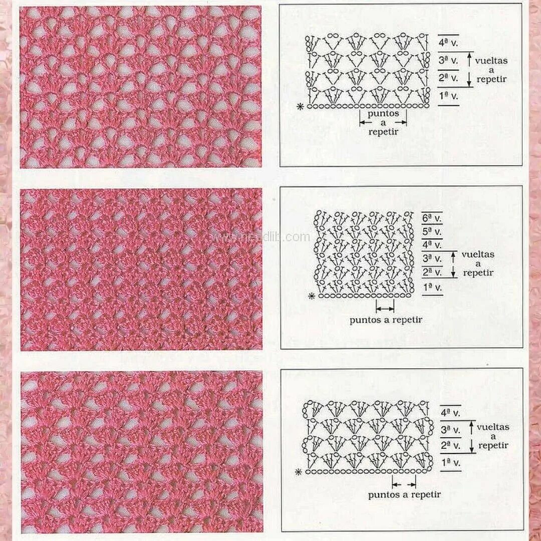 Простые узоры крючком схемы Подборка ажурных узоров крючком, схемы Вяжу ручками-крючками Виктория Битарова Д
