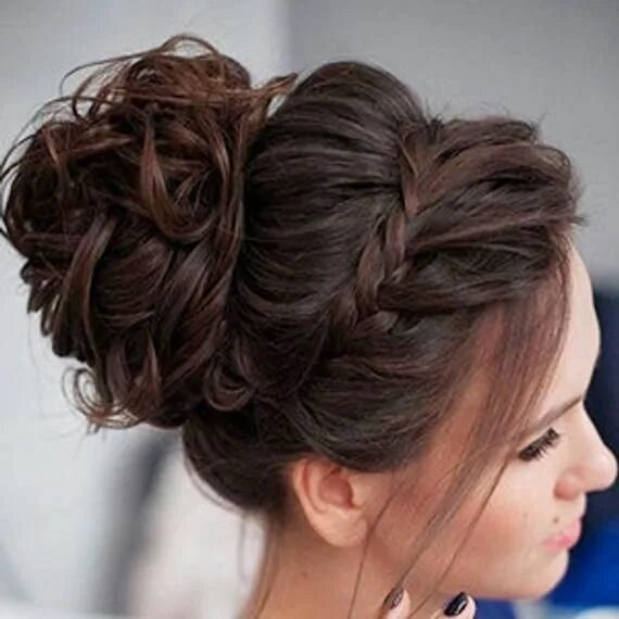 Простые вечерние прически на длинные 100% Brazilian Human Hair Messy Bun Chignon Extensions Scrunchy Updo Soft and Co