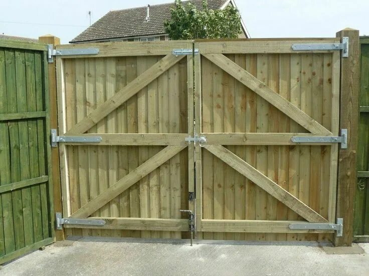 Простые ворота для дачи своими руками Driveway Gates Heavy Duty Fully Framed And Treated - $159.99 Wood gates driveway