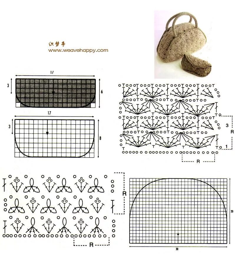 Простые вязаные сумки крючком схемы Картинки СВЯЗАТЬ СУМКУ КРЮЧКОМ СО СХЕМОЙ