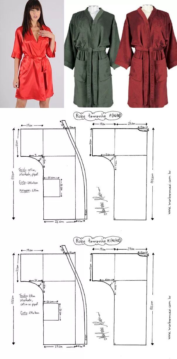 Простые выкройки халат своими руками ШЬЮ САМА Выкройка пижамы, Узоры для одежды, Одежда