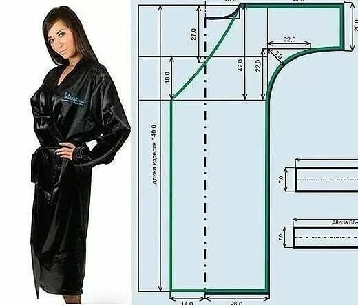 Простые выкройки халат своими руками Восемь простых выкроек домашних халатов Выкройки, Выкройка пижамы, Кимоно