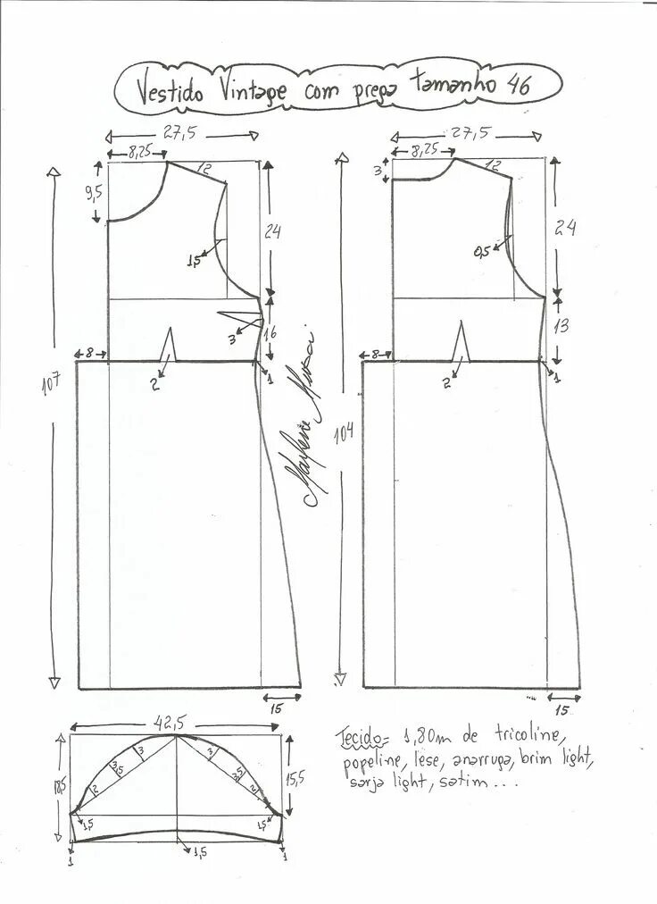 Простые выкройки размер 52 платья Pin by Silvia Takahashi on Costura Vintage dress patterns, Dress making patterns